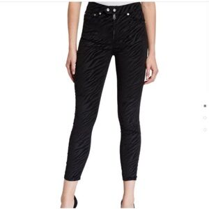 Rag & Bone Black Nina High-Rise
Zebra Animal Stripe Ankle Skinny Jeans